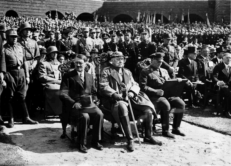 Adolf Hitler, President von Hindenburg and Hermann Goering in Tannenberg
